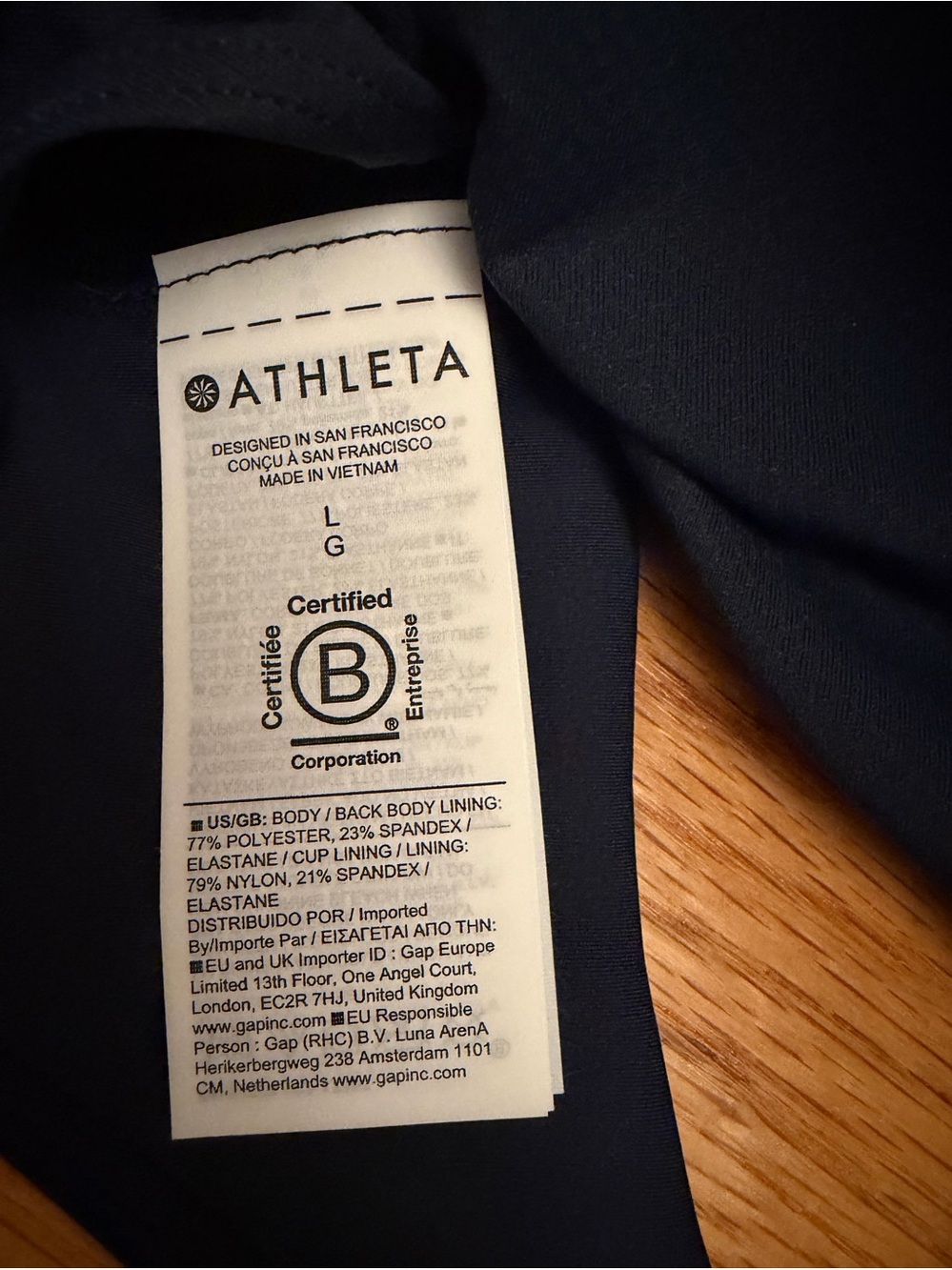 NWT Athleta Interval Bra NAVY - Picture 3 of 5